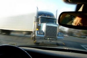 A truck that is about to get into an accident at a highway in Santa Rosa.